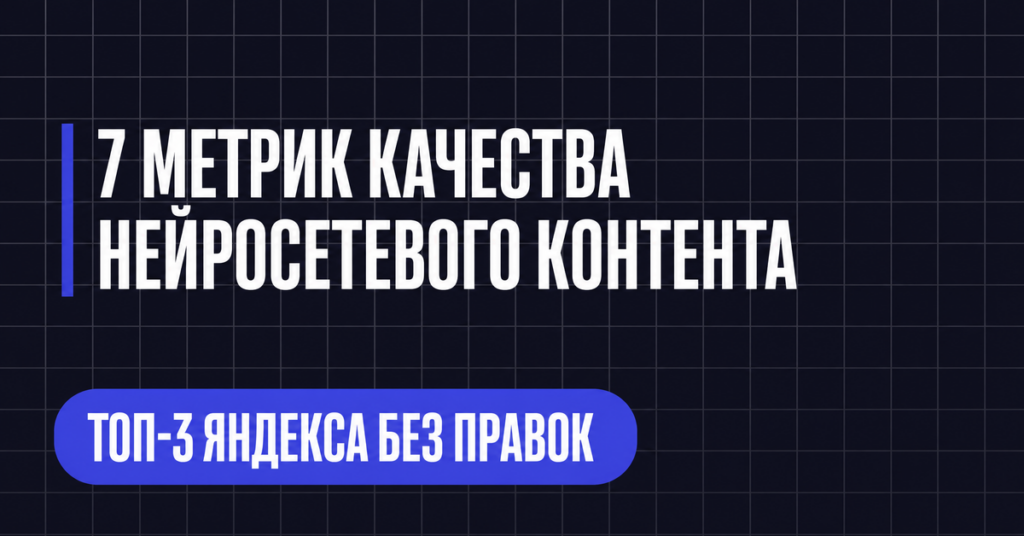 7 МЕТРИК КАЧЕСТВА НЕЙРОСЕТЕВОГО КОНТЕНТА