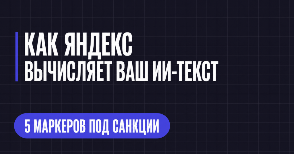 КАК ЯНДЕКС
ВЫЧИСЛЯЕТ ВАШ ИИ-ТЕКСТ