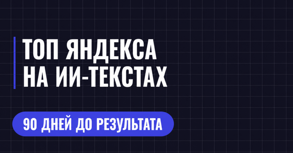 ТОП ЯНДЕКСА НА ИИ-ТЕКСТАХ