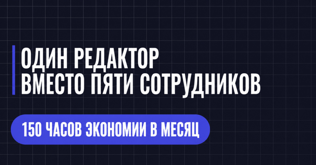 ОДИН РЕДАКТОР
ВМЕСТО ПЯТИ СОТРУДНИКОВ
