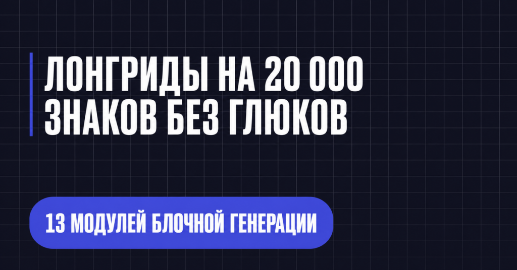 ЛОНГРИДЫ НА 20 000
ЗНАКОВ БЕЗ ГЛЮКОВ