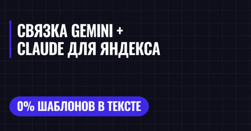 СВЯЗКА GEMINI +
CLAUDE ДЛЯ ЯНДЕКСА