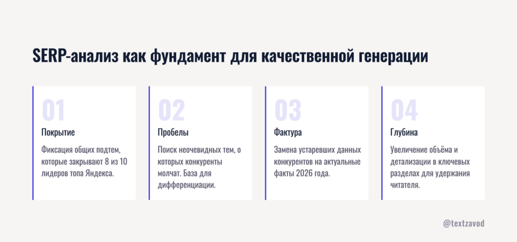 SERP-анализ как фундамент для качественной генерации