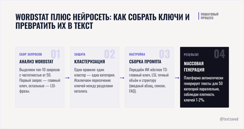 Wordstat плюс нейросеть: как собрать ключи и превратить их в текст
