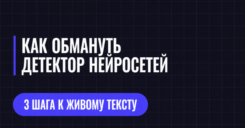 КАК ОБМАНУТЬ
ДЕТЕКТОР НЕЙРОСЕТЕЙ