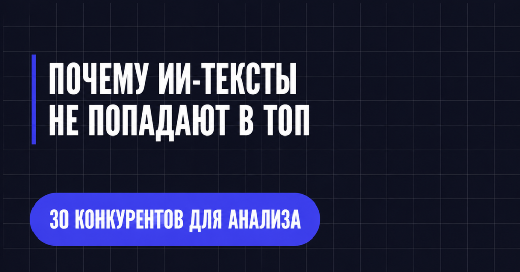 ПОЧЕМУ ИИ-ТЕКСТЫ
НЕ ПОПАДАЮТ В ТОП