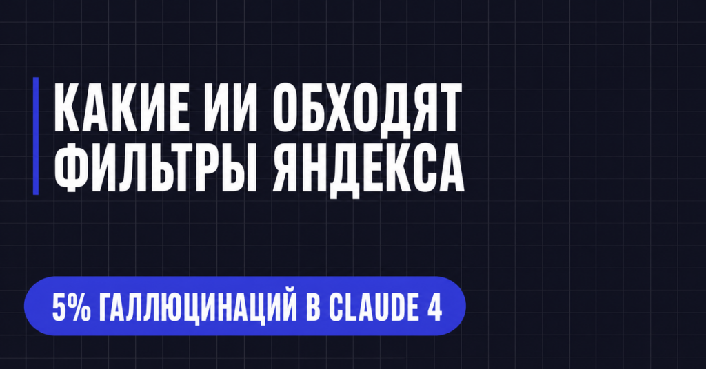 КАКИЕ ИИ ОБХОДЯТ ФИЛЬТРЫ ЯНДЕКСА