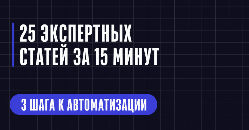 25 ЭКСПЕРТНЫХ СТАТЕЙ ЗА 15 МИНУТ