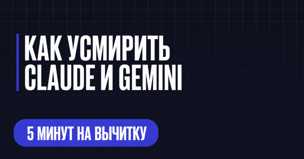 КАК УСМИРИТЬ
CLAUDE И GEMINI
