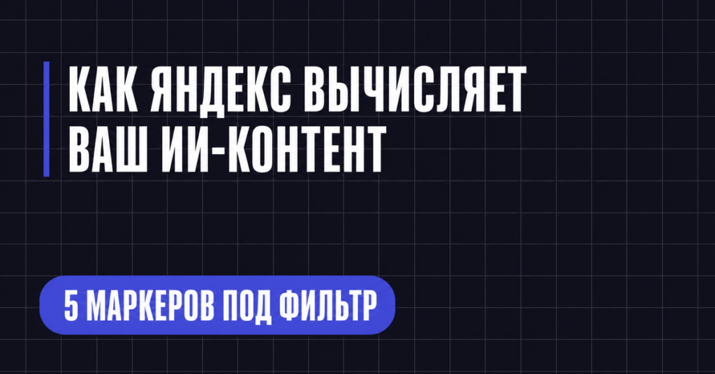 КАК ЯНДЕКС ВЫЧИСЛЯЕТ
ВАШ ИИ-КОНТЕНТ