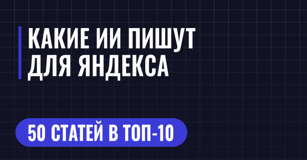 КАКИЕ ИИ ПИШУТ ДЛЯ ЯНДЕКСА