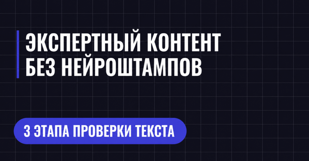 ЭКСПЕРТНЫЙ КОНТЕНТ
БЕЗ НЕЙРОШТАМПОВ