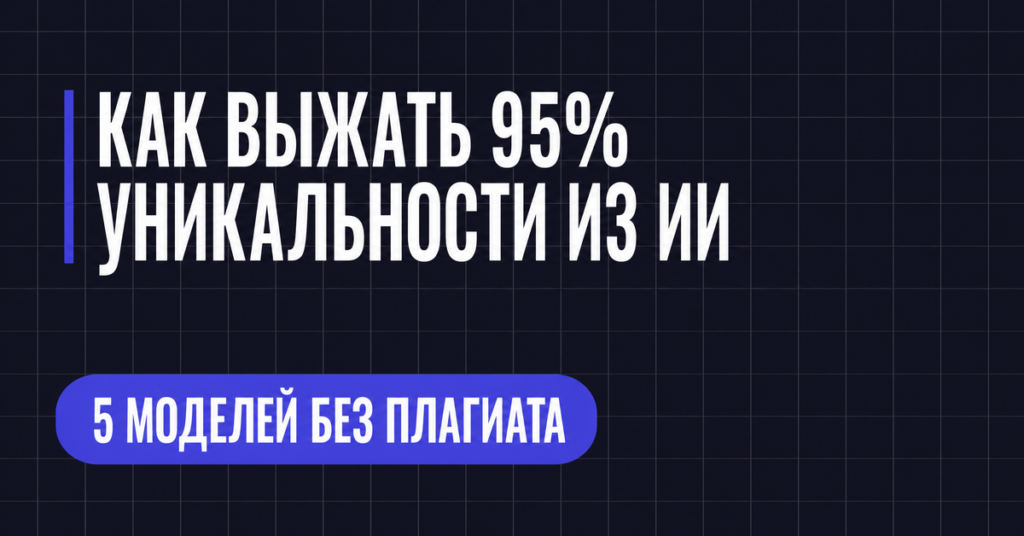 КАК ВЫЖАТЬ 95%
УНИКАЛЬНОСТИ ИЗ ИИ