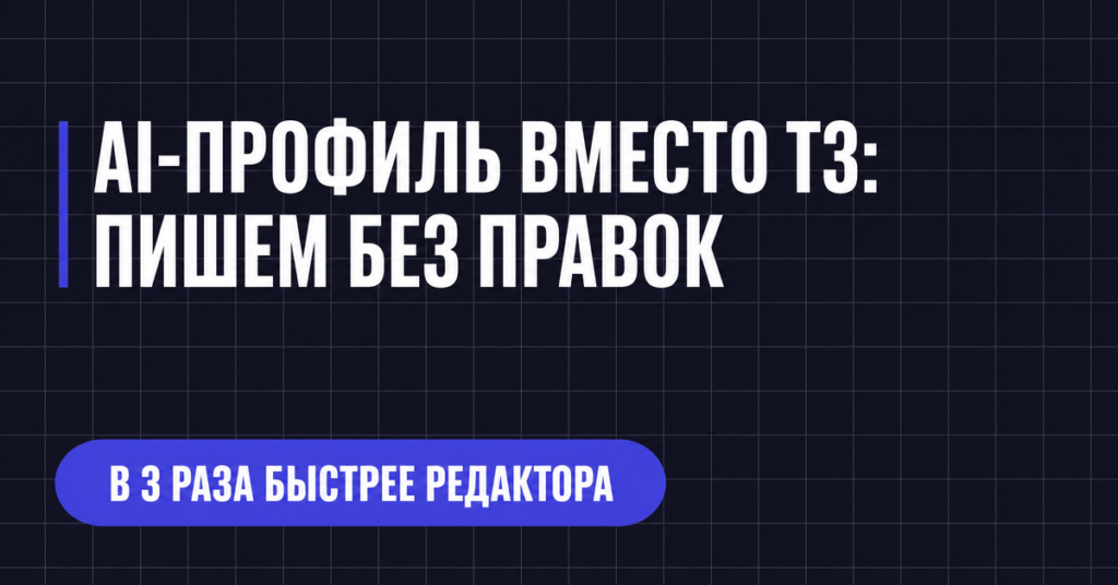 АІ-ПРОФИЛЬ ВМЕСТО ТЗ:
ПИШЕМ БЕЗ ПРАВОК