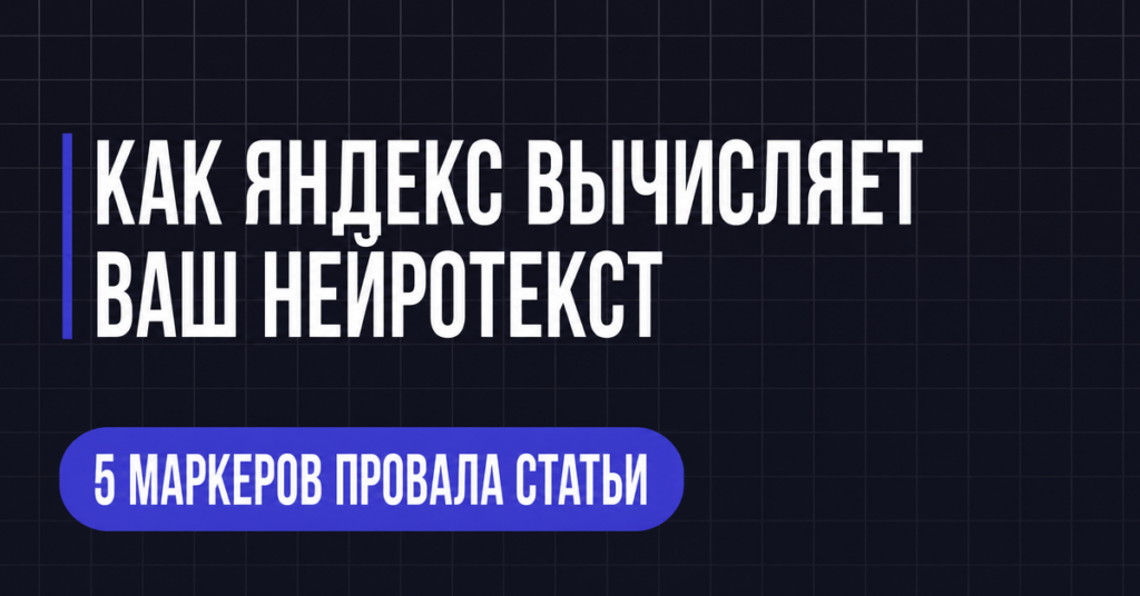 КАК ЯНДЕКС ВЫЧИСЛЯЕТ
ВАШ НЕИРОТЕКСТ