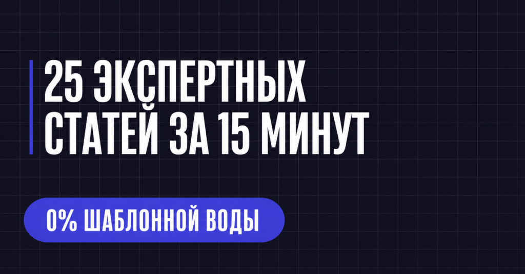 25 ЭКСПЕРТНЫХ СТАТЕЙ ЗА 15 МИНУТ