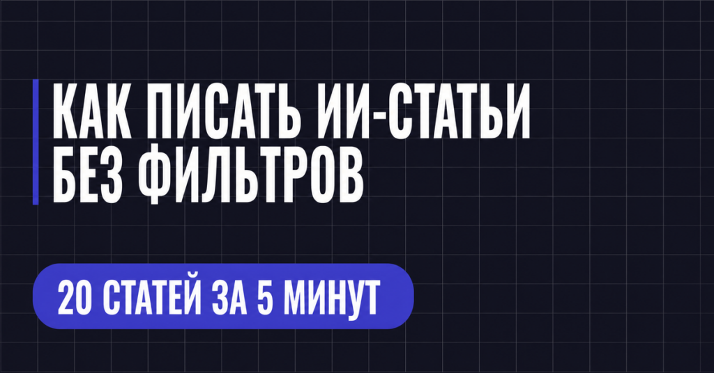 КАК ПИСАТЬ ИИ-СТАТЬИ
БЕЗ ФИЛЬТРОВ