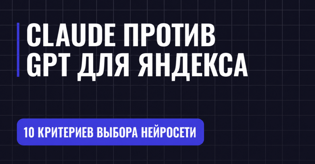 CLAUDE ПРОТИВ
GPT ДЛЯ ЯНДЕКСА