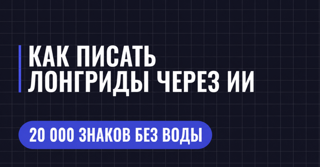 КАК ПИСАТЬ
ЛОНГРИДЫ ЧЕРЕЗ ИИ