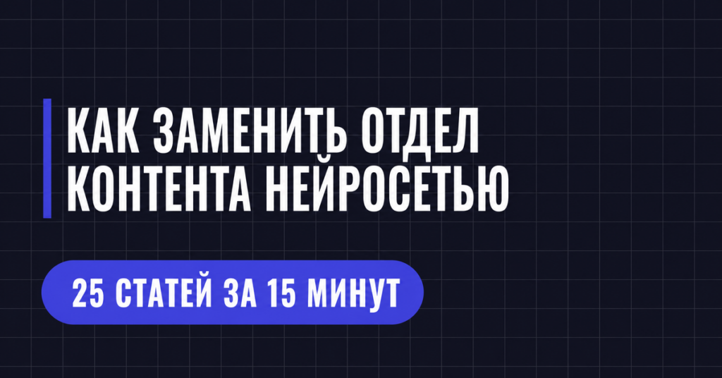 КАК ЗАМЕНИТЬ ОТДЕЛ КОНТЕНТА НЕИРОСЕТЬЮ
