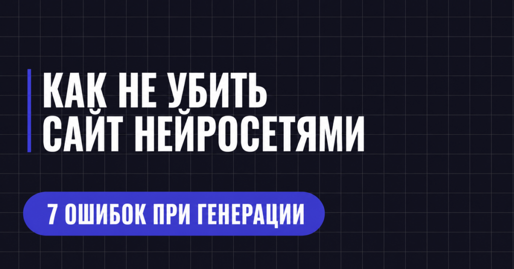 КАК НЕ УБИТЬ САЙТ НЕЙРОСЕТЯМИ