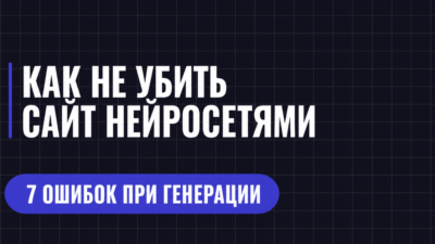 КАК НЕ УБИТЬ САЙТ НЕЙРОСЕТЯМИ