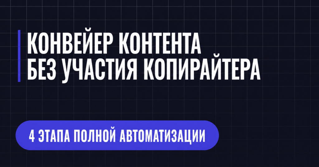 КОНВЕЙЕР КОНТЕНТА
БЕЗ УЧАСТИЯ КОПИРАЙТЕРА