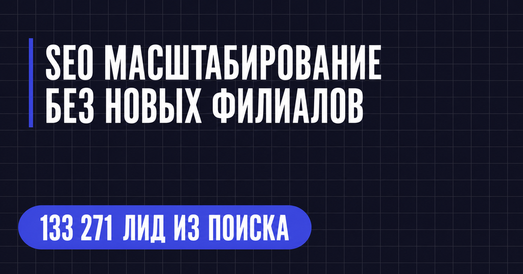 SEO МАСШТАБИРОВАНИЕ
БЕЗ НОВЫХ ФИЛИАЛОВ